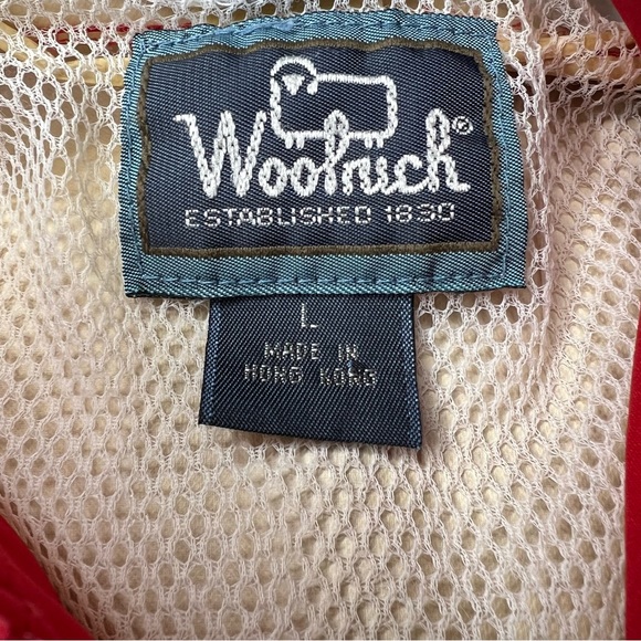 Woolrich Red Windbreaker Hooded Snap Button Jacket - Picture 4 of 11